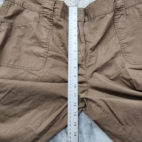 Style&Co Pants Womens 18W Brown Khaki High Rise Cargo Capri Roll Tab Hem Stretch - Picture 9 of 12